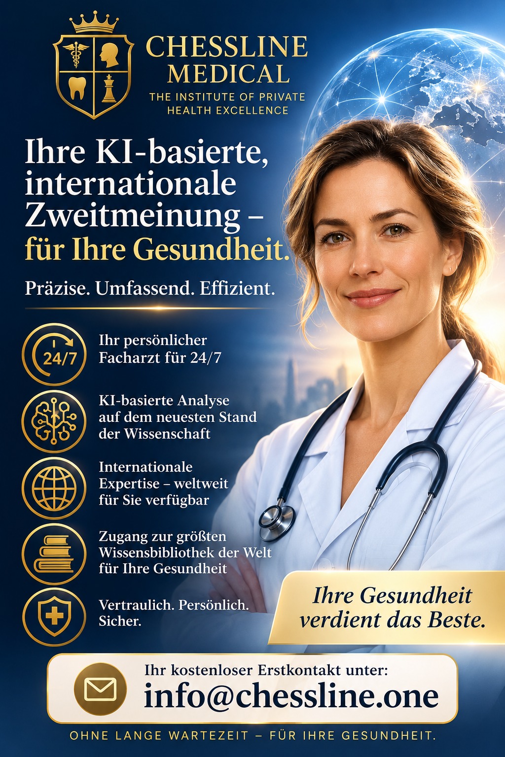 Ihre KI-basierte, internationale Zweitmeinung – präzise, umfassend, effizient